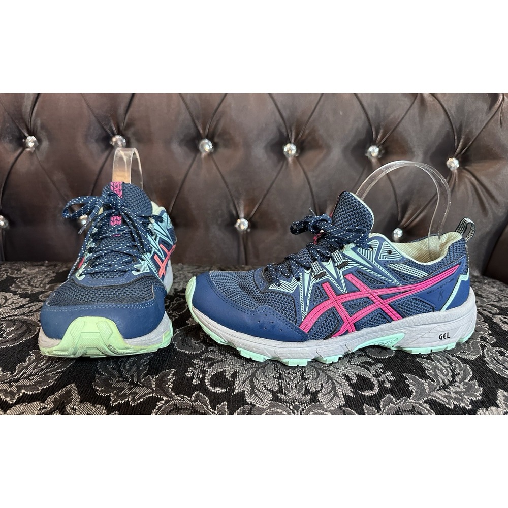 Asics Shoes Womens Sz 8.5 Blue Pink Mint Gel Venture 8 Running Sneakers 1012B230